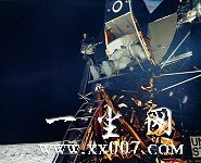 Aldrin exits the LM